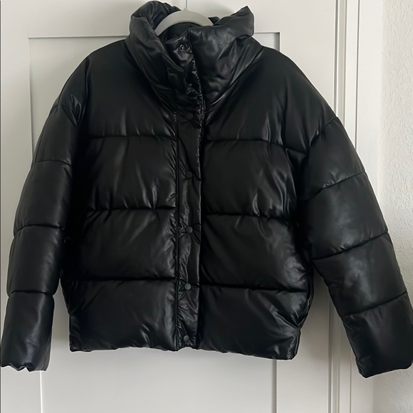 Black Quilted Puffer Jacket with High Collar - Picture 1 of 1